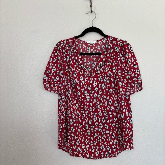 Jade Melody Tam Floral Red Blouse Size Medium - Picture 1 of 5